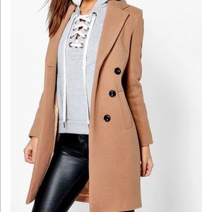 Boohoo brand NWT camel coat